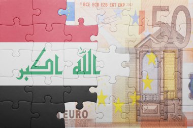 Irak ve euro banknot ulusal bayrak ile bulmaca