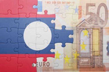 laos ve euro banknot ulusal bayrak ile bulmaca