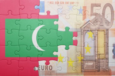 Maldivler ve euro banknot ulusal bayrak ile bulmaca