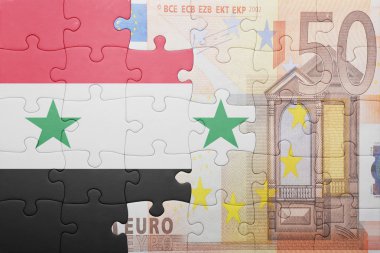 Suriye ve euro banknot ulusal bayrak ile bulmaca
