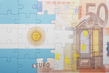 Arjantin ve euro banknot ulusal bayrak ile bulmaca 