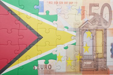 guyana ve euro banknot ulusal bayrak ile bulmaca 