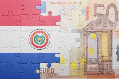 paraguay ve euro banknot ulusal bayrak ile bulmaca 