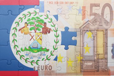 belize ve euro banknot ulusal bayrak ile bulmaca 