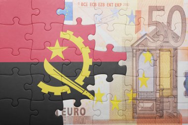 angola ve euro banknot ulusal bayrak ile bulmaca