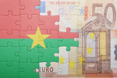 burkina faso ve euro banknot ulusal bayrak ile bulmaca