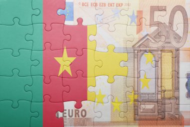 Kamerun ve euro banknot ulusal bayrak ile bulmaca