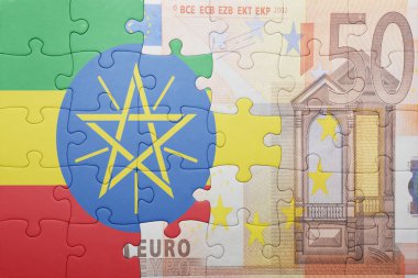 Etiyopya ve euro banknot ulusal bayrak ile bulmaca