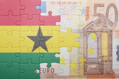 Gana ve euro banknot ulusal bayrak ile bulmaca