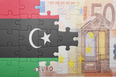 libya ve euro banknot ulusal bayrak ile bulmaca