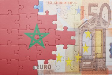 Fas ve euro banknot ulusal bayrak ile bulmaca