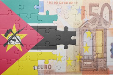Mozambik ve euro banknot ulusal bayrak ile bulmaca