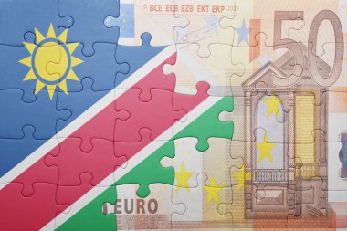 Namibya ve euro banknot ulusal bayrak ile bulmaca