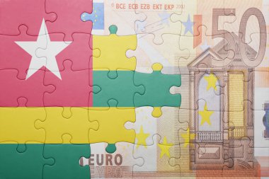togo ve euro banknot ulusal bayrak ile bulmaca