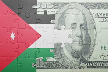 jordan ve Doları banknot ulusal bayrak ile bulmaca