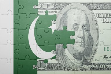 pakistan ve Doları banknot ulusal bayrak ile bulmaca