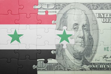Suriye ve Doları banknot ulusal bayrak ile bulmaca