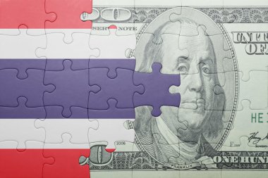 Tayland ve Doları banknot ulusal bayrak ile bulmaca