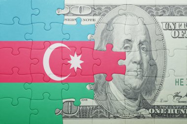 Azerbaycan ve Doları banknot ulusal bayrak ile bulmaca