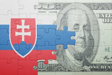 Slovakya ve Doları banknot ulusal bayrak ile bulmaca