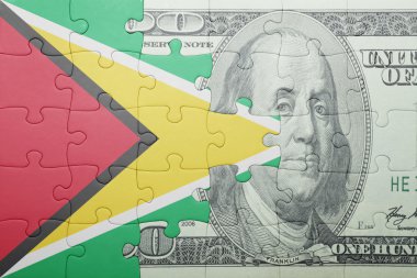 guyana ve Doları banknot ulusal bayrak ile bulmaca