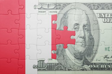 peru ve Doları banknot ulusal bayrak ile bulmaca