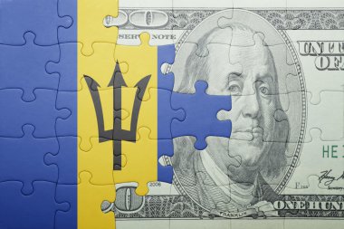 barbados ve Doları banknot ulusal bayrak ile bulmaca