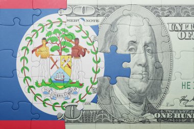 belize ve Doları banknot ulusal bayrak ile bulmaca