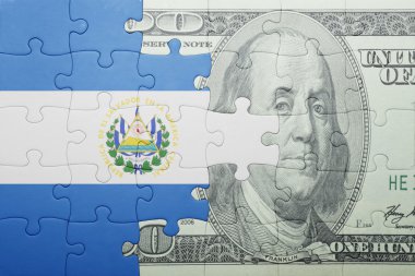 el salvador ve Doları banknot ulusal bayrak ile bulmaca