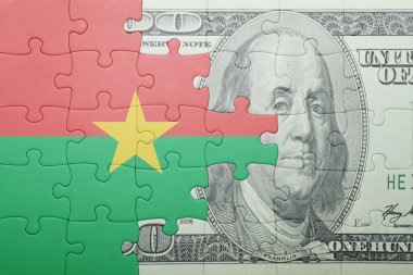 burkina faso ve Doları banknot ulusal bayrak ile bulmaca