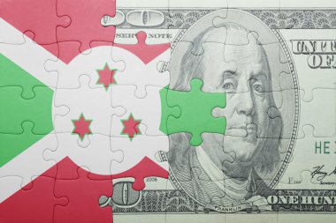 burundi ve Doları banknot ulusal bayrak ile bulmaca