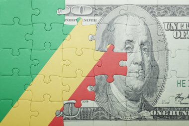 Cumhuriyeti Kongo ve Doları banknot ulusal bayrak ile bulmaca