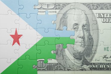Cibuti ve Doları banknot ulusal bayrak ile bulmaca