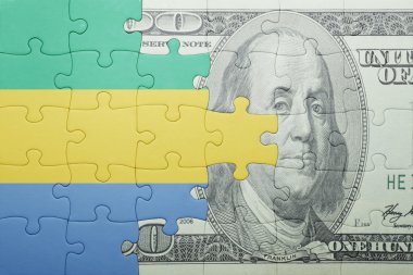gabon ve Doları banknot ulusal bayrak ile bulmaca