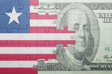 Liberya ve Doları banknot ulusal bayrak ile bulmaca