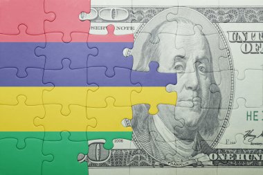 mauritius ve Doları banknot ulusal bayrak ile bulmaca