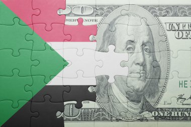 sudan ve Doları banknot ulusal bayrak ile bulmaca