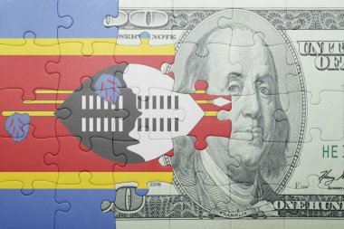 Svaziland ve Doları banknot ulusal bayrak ile bulmaca