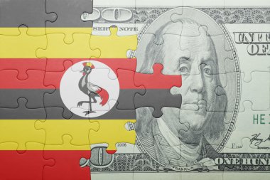 uganda ve Doları banknot ulusal bayrak ile bulmaca