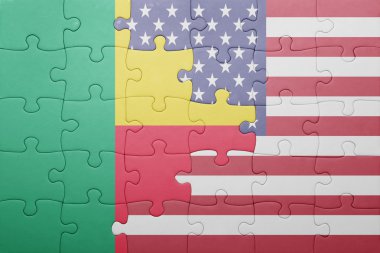 Amerika Birleşik Devletleri ve benin ulusal bayrak ile bulmaca
