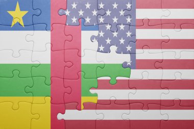 Orta Afrika Cumhuriyeti ve Amerika Birleşik Devletleri ulusal bayrak ile bulmaca 