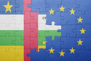 puzzle with the national flag of central african republic and european union