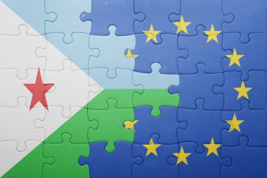 Cibuti ve Avrupa Birliği'nin ulusal bayrak ile bulmaca