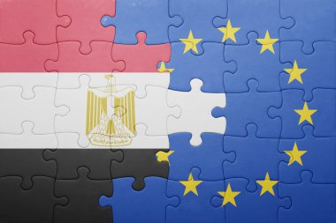 Mısır ve Avrupa Birliği'nin ulusal bayrak ile bulmaca