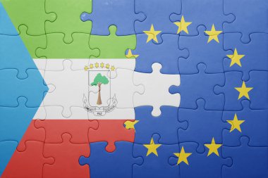 Ekvator Ginesi ve Avrupa Birliği'nin ulusal bayrak ile bulmaca