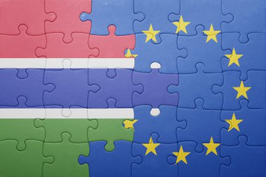 Gambiya ve Avrupa Birliği'nin ulusal bayrak ile bulmaca