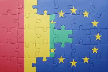 Gine'de ve Avrupa Birliği ulusal bayrak ile bulmaca