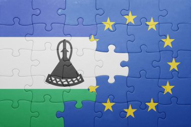 lesotho ve Avrupa Birliği'nin ulusal bayrak ile bulmaca