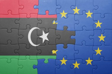 libya ve Avrupa Birliği ulusal bayrak ile bulmaca