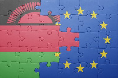 Malavi ve Avrupa Birliği'nin ulusal bayrak ile bulmaca